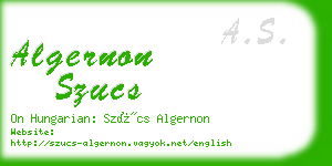 algernon szucs business card